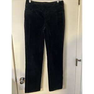 Denim & Co Us sz 8 Corduroy Pull On Pants black stretchy smooth waist‎